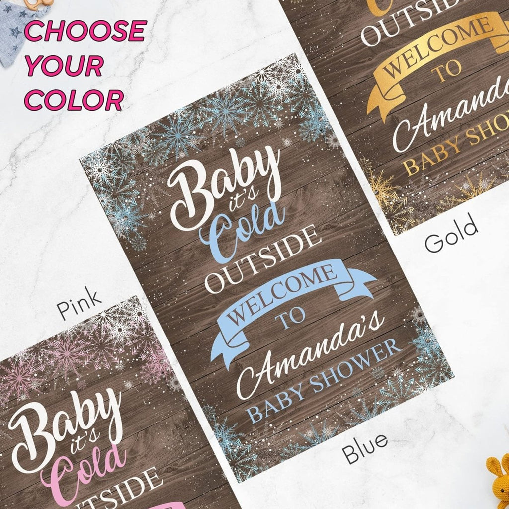 Baby It’s Cold Outside Winter Baby Shower Welcome Sign - SpeedyOrders