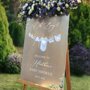 Baby Shower Sign Boy, Clothesline Baby Shower Entrance Sign - SpeedyOrders
