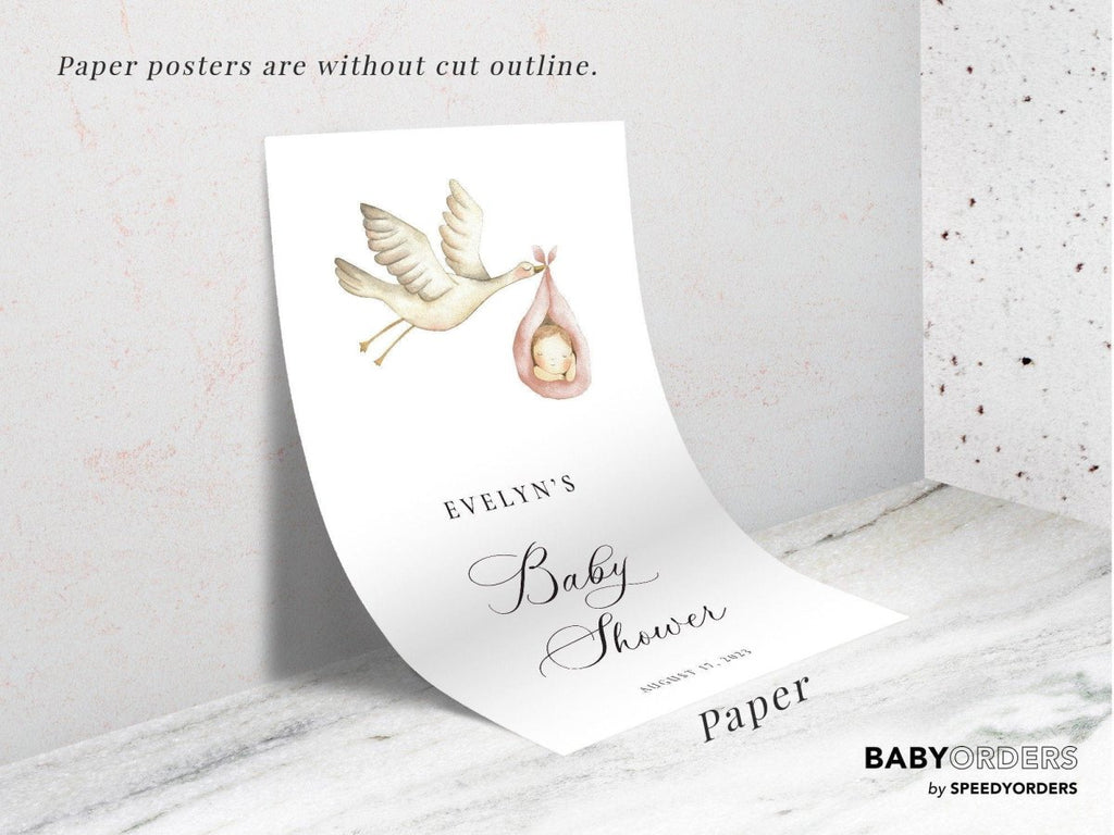 Baby Shower Welcome Sign, Stork Gender Neutral Baby Shower Sign - SpeedyOrders