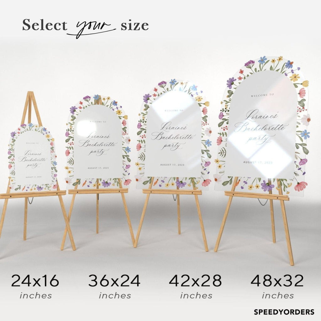 Bachelorette Sign, Wildflowers Bachelorette Welcome Sign - SpeedyOrders