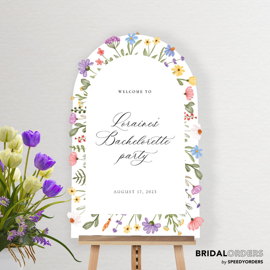 Bachelorette Sign, Wildflowers Bachelorette Welcome Sign - SpeedyOrders