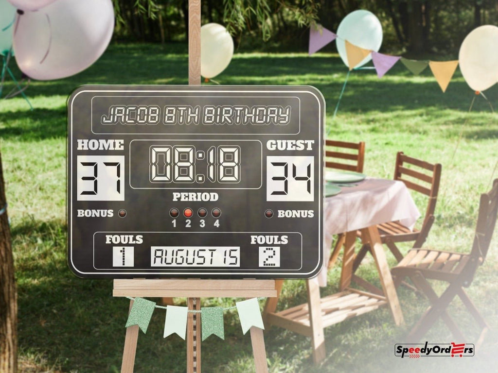 Basketball Birthday Sign, Basketball Birthday Party Sign - SpeedyOrders