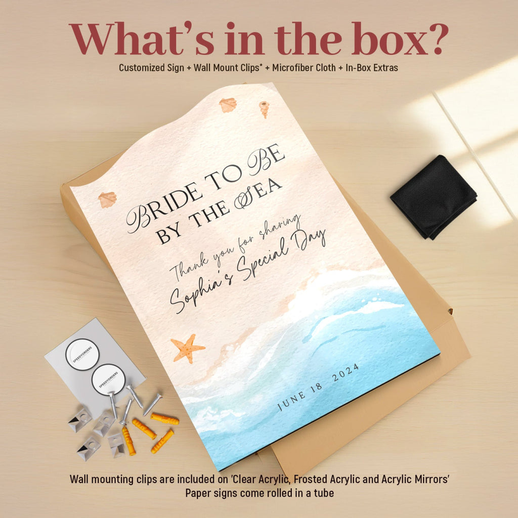 Beach Bridal Shower Sign, Customized Beach Theme Bridal Shower Welcome Signs - SpeedyOrders