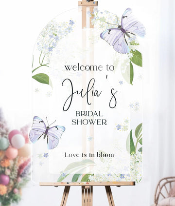 Beautiful Butterfly Bridal Shower Customizable Welcome Sign SpeedyOrders