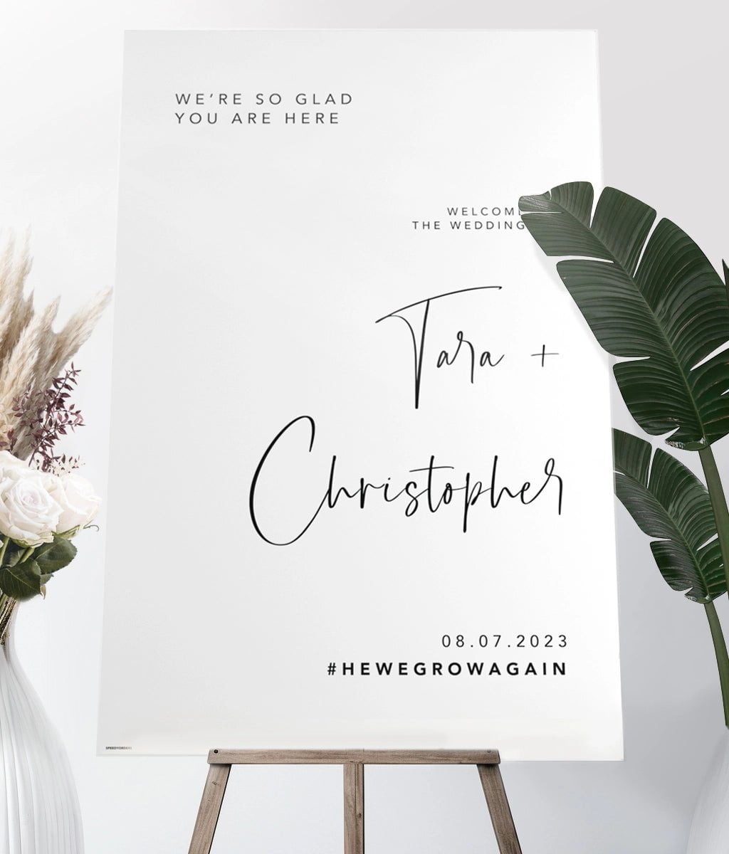 Black and White Wedding Welcome Sign - SpeedyOrders