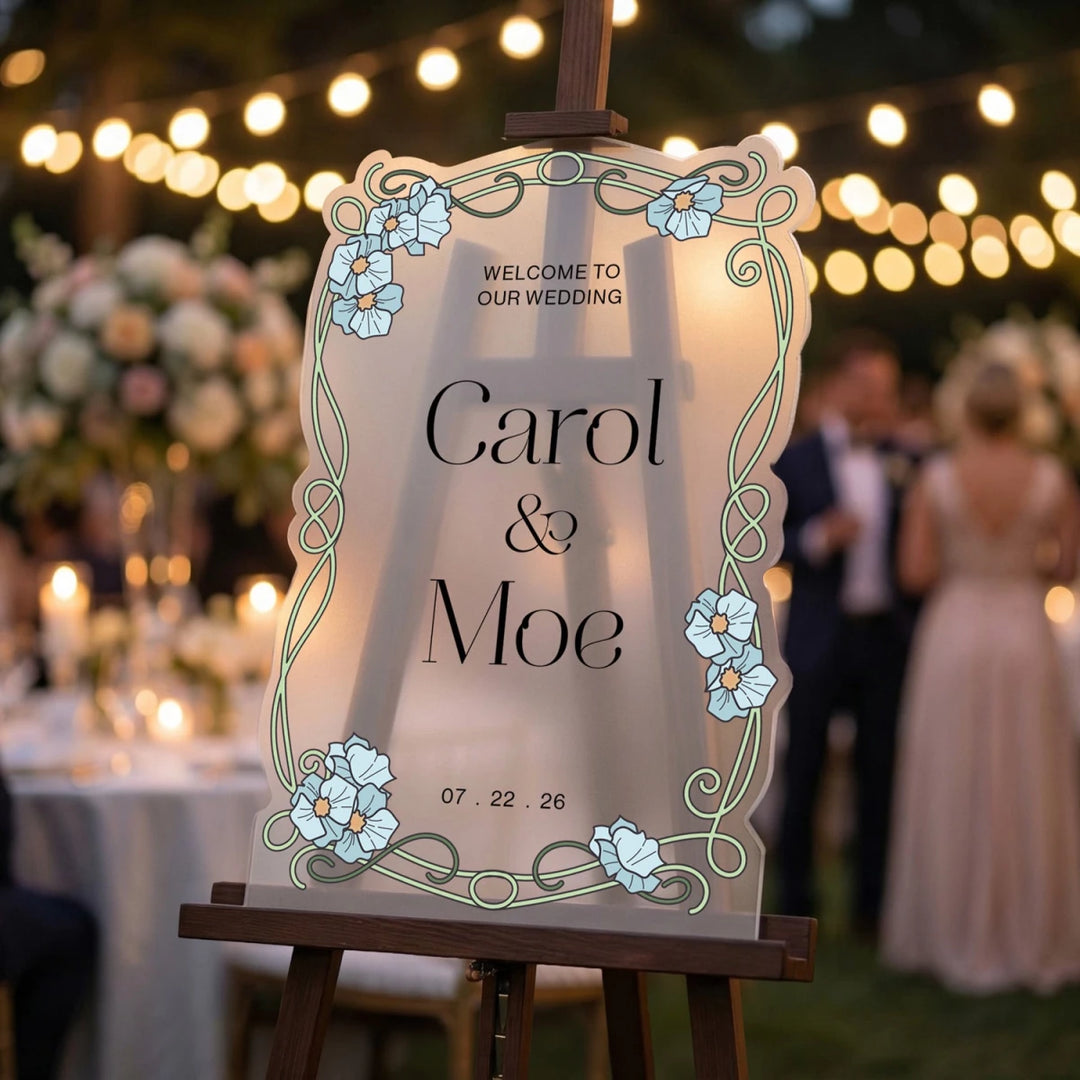 Blossom Welcome To Our Wedding Sign - SpeedyOrders