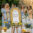 Blue Tiles Bridal Shower Sign, Custom Main Squeeze Bridal Shower Welcome Sign - SpeedyOrders