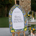 Blue Tiles Bridal Shower Sign, Main Squeeze Mirror Bridal Shower Welcome Sign - SpeedyOrders