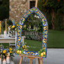 Blue Tiles Bridal Shower Sign, Main Squeeze Mirror Bridal Shower Welcome Sign - SpeedyOrders