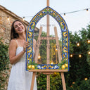 Blue Tiles Bridal Shower Sign, Main Squeeze Mirror Bridal Shower Welcome Sign - SpeedyOrders