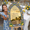 Blue Tiles Bridal Shower Sign, Main Squeeze Mirror Bridal Shower Welcome Sign - SpeedyOrders