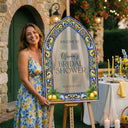 Blue Tiles Bridal Shower Sign, Main Squeeze Mirror Bridal Shower Welcome Sign - SpeedyOrders