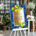 Blue Tiles Bridal Shower Sign, Stained Glass Main Squeeze Bridal Shower Welcome Sign - SpeedyOrders