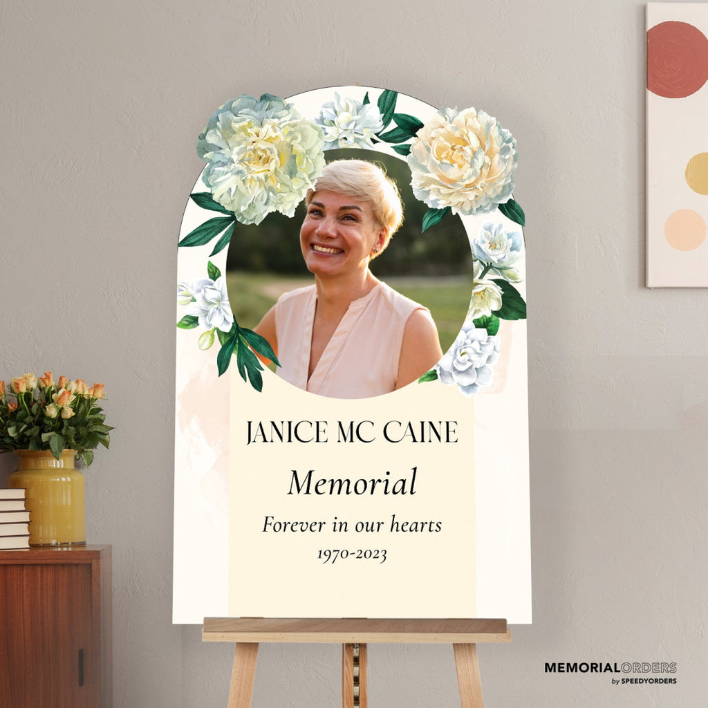 Botanical Serenity Memorial Sign - SpeedyOrders