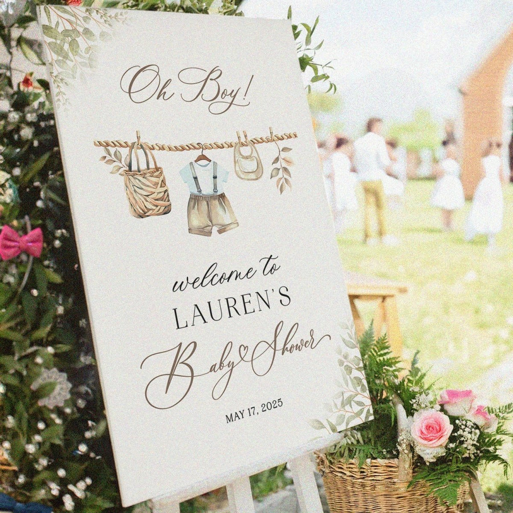 Boy Baby Shower Sign, Baby Shower Welcome Sign For Boy - SpeedyOrders