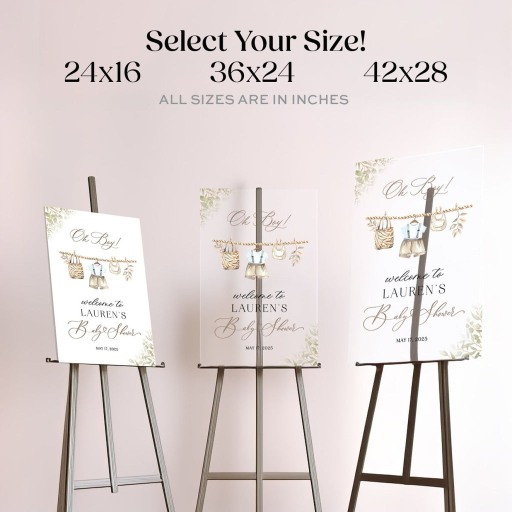 Boy Baby Shower Sign, Baby Shower Welcome Sign For Boy - SpeedyOrders