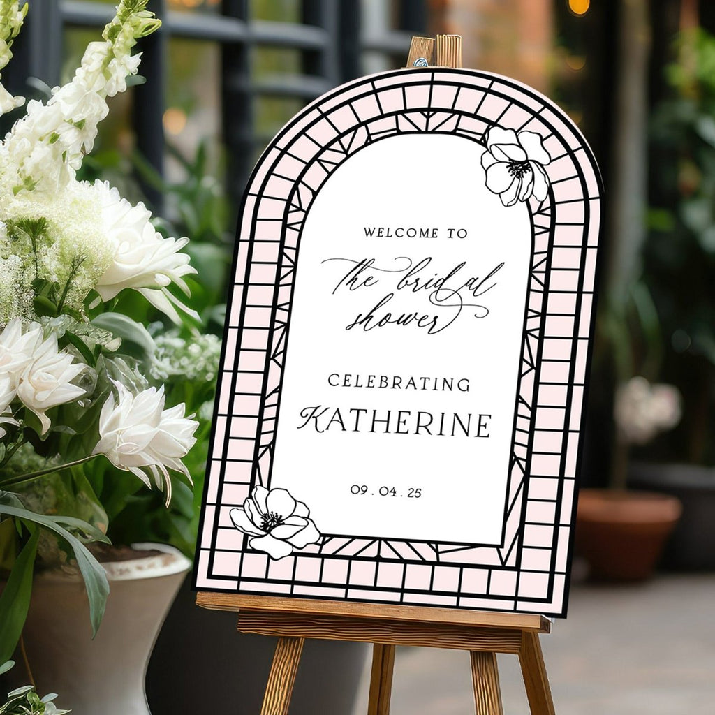 Bridal Shower Mirror Sign, Custom Silver Mirror Bridal Shower Welcome Sign - SpeedyOrders