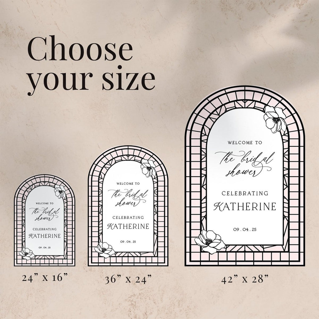 Bridal Shower Mirror Sign, Custom Silver Mirror Bridal Shower Welcome Sign - SpeedyOrders