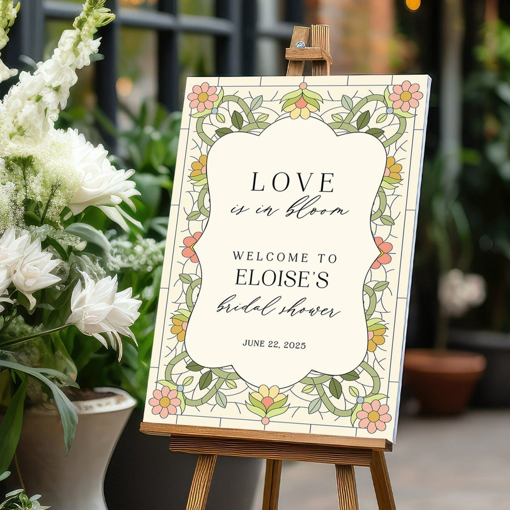 Bridal Shower Sign, Love In Bloom Bridal Shower Welcome Sign - SpeedyOrders