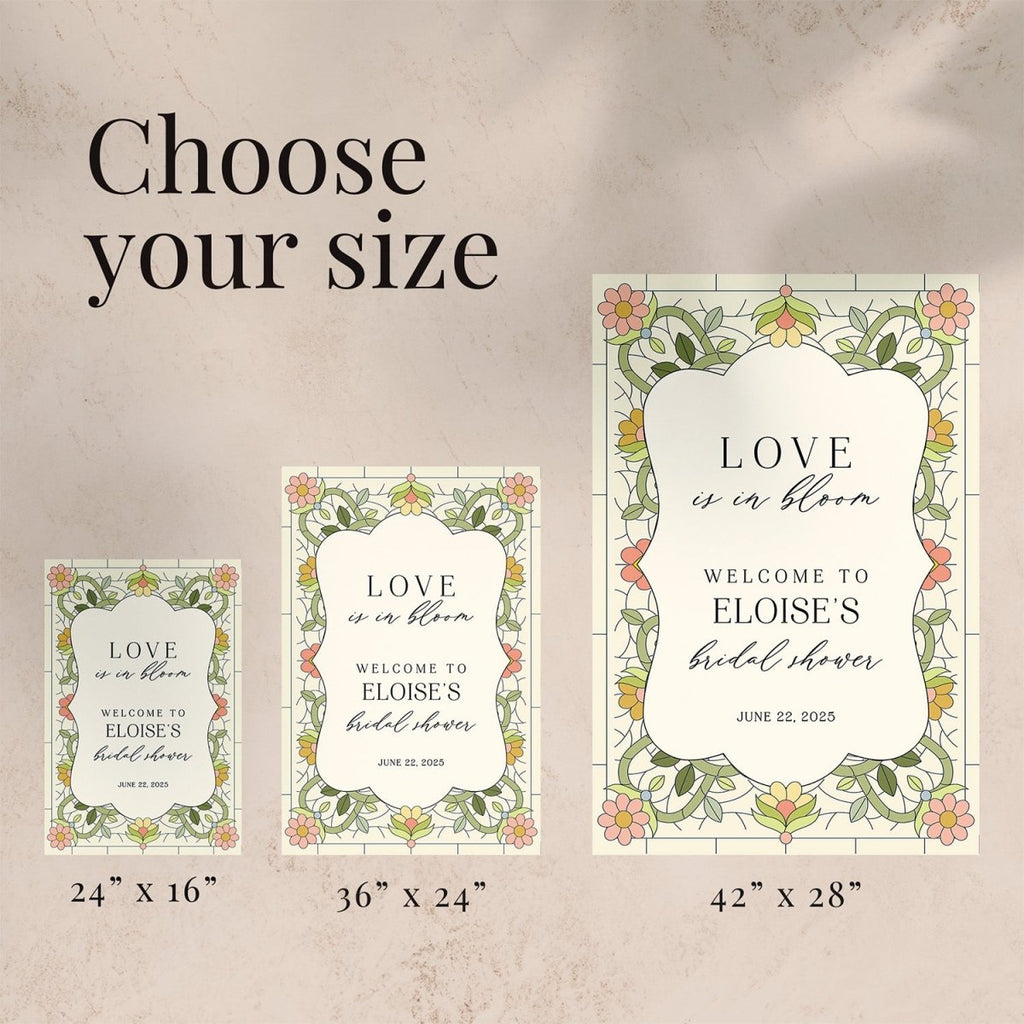 Bridal Shower Sign, Love In Bloom Bridal Shower Welcome Sign - SpeedyOrders