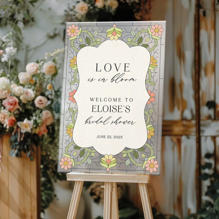 Love In Bloom Bridal Shower Sign · Acrylic & More