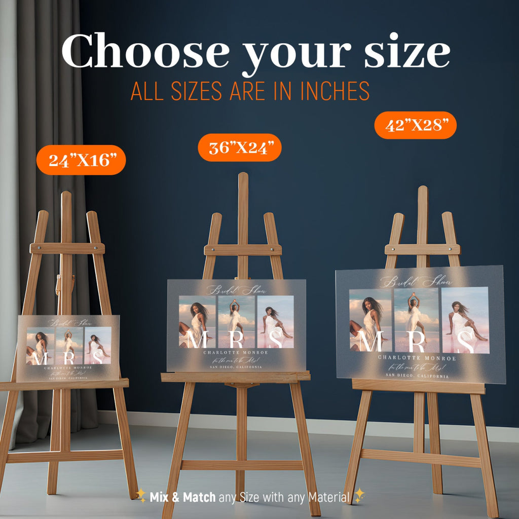 Bridal Shower Sign, Personalized Photo Bridal Shower Entrance Photo Collage Sign - SpeedyOrders
