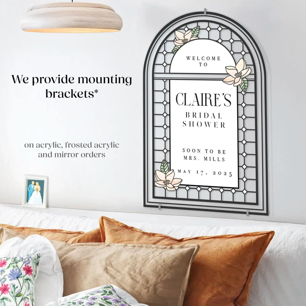 Bridal Shower Sign, Stained Glass Look Bridal Shower Welcome Sign - SpeedyOrders