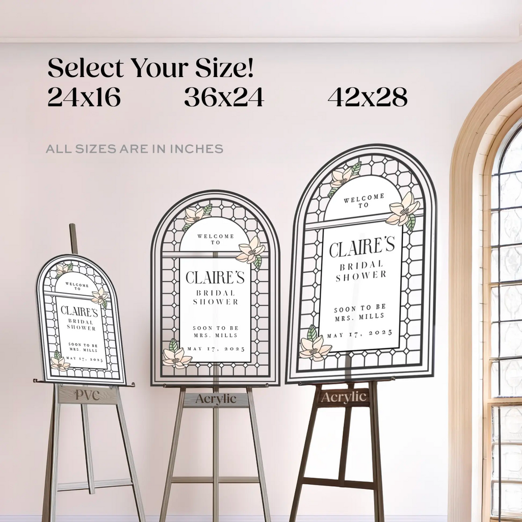 Bridal Shower Sign, Stained Glass Look Bridal Shower Welcome Sign - SpeedyOrders