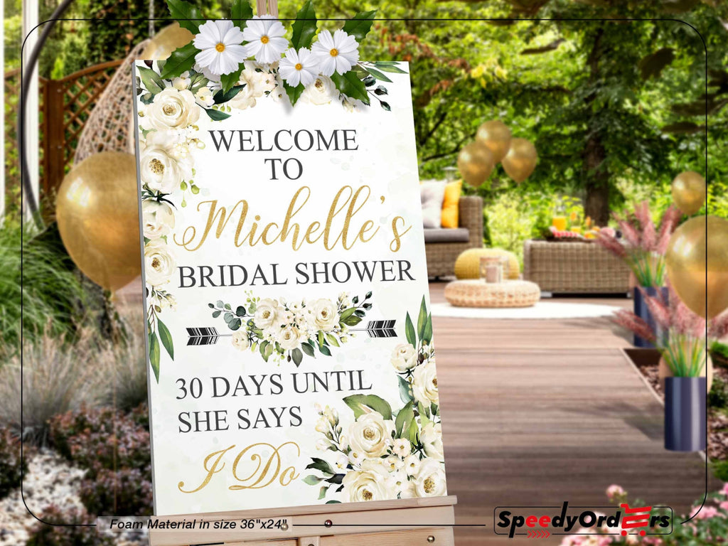Bridal Shower Signs, Floral Bridal Shower Sign - SpeedyOrders
