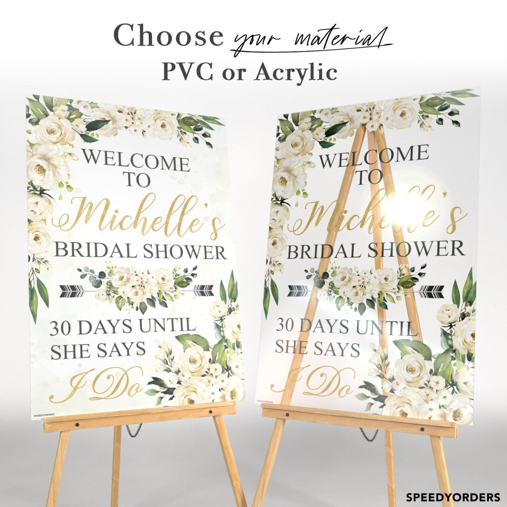 Bridal Shower Signs, Floral Bridal Shower Sign - SpeedyOrders