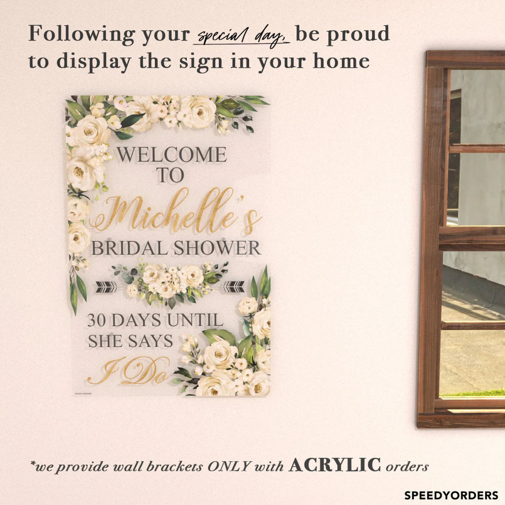 Bridal Shower Signs, Floral Bridal Shower Sign - SpeedyOrders