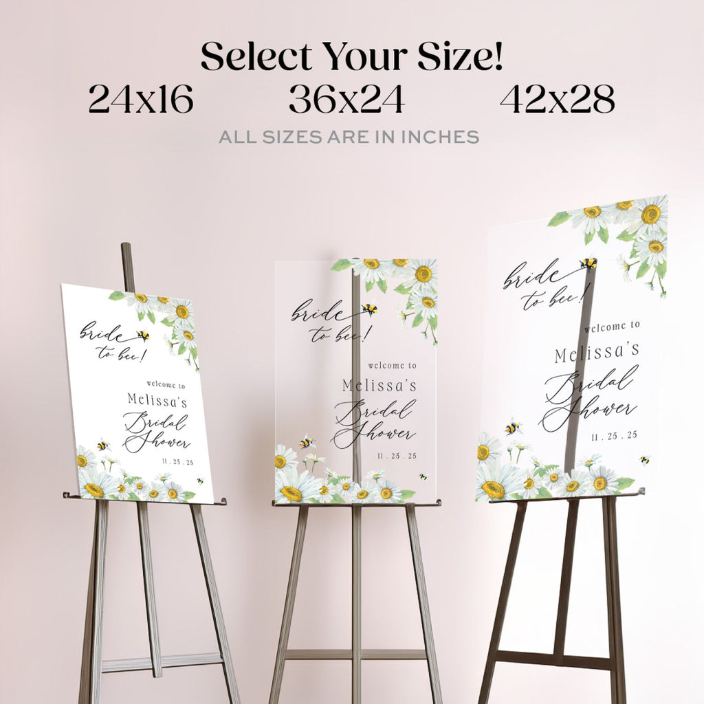 Bride To Bee Bridal Shower Sign, Sunflower Bridal Shower Welcome Sign - SpeedyOrders