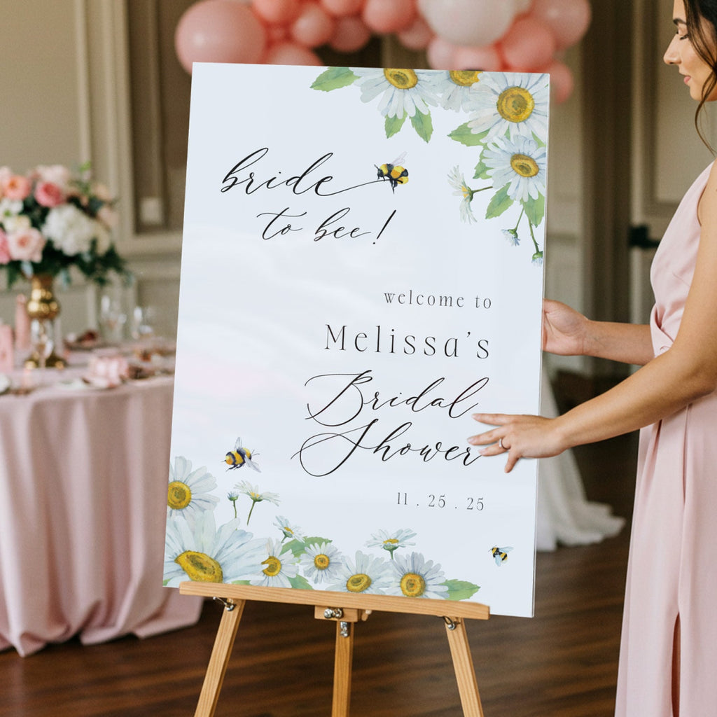 Bride To Bee Bridal Shower Sign, Sunflower Bridal Shower Welcome Sign - SpeedyOrders