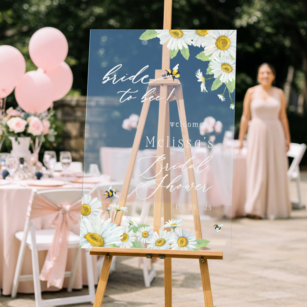 Bride To Bee Bridal Shower Sign, Sunflower Bridal Shower Welcome Sign - SpeedyOrders