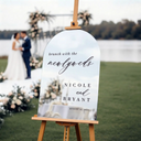 Brunch With The Newlyweds Sign, Minimalist Wedding Brunch Sign - SpeedyOrders