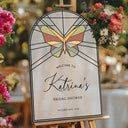 Butterflies Bridal Shower Sign, Frosted Acrylic Here’s To A Lifetime Of Butterflies Welcome Sign - SpeedyOrders