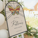 Butterflies Bridal Shower Sign, Frosted Acrylic Here’s To A Lifetime Of Butterflies Welcome Sign - SpeedyOrders