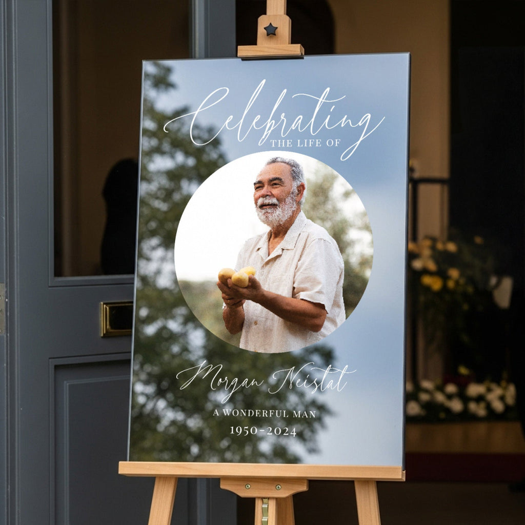 Celebration Of Life Sign, Custom Acrylic In Loving Memory Sign - SpeedyOrders
