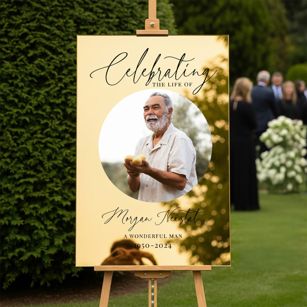 Celebration Of Life Sign, Custom Acrylic In Loving Memory Sign - SpeedyOrders