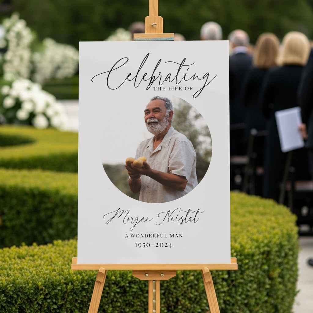 Celebration Of Life Sign, Custom Acrylic In Loving Memory Sign - SpeedyOrders