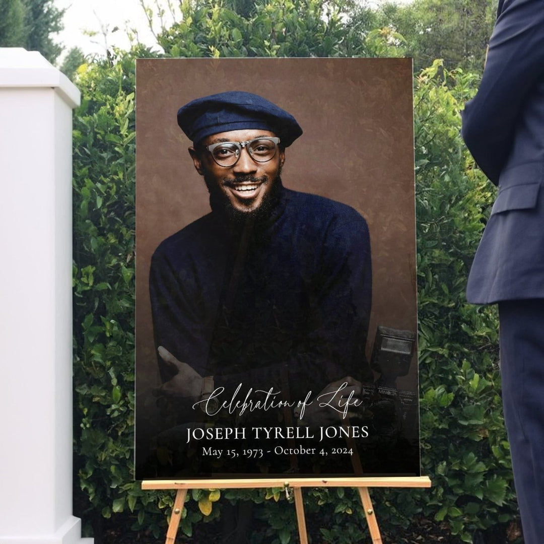 Celebration Of Life Welcome Sign with Photo, Funeral Sign - SpeedyOrders