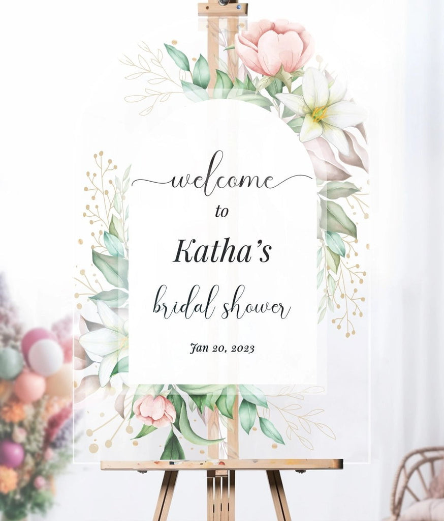 Charming Welcome - Customizable Floral Bridal Shower Sign SpeedyOrders