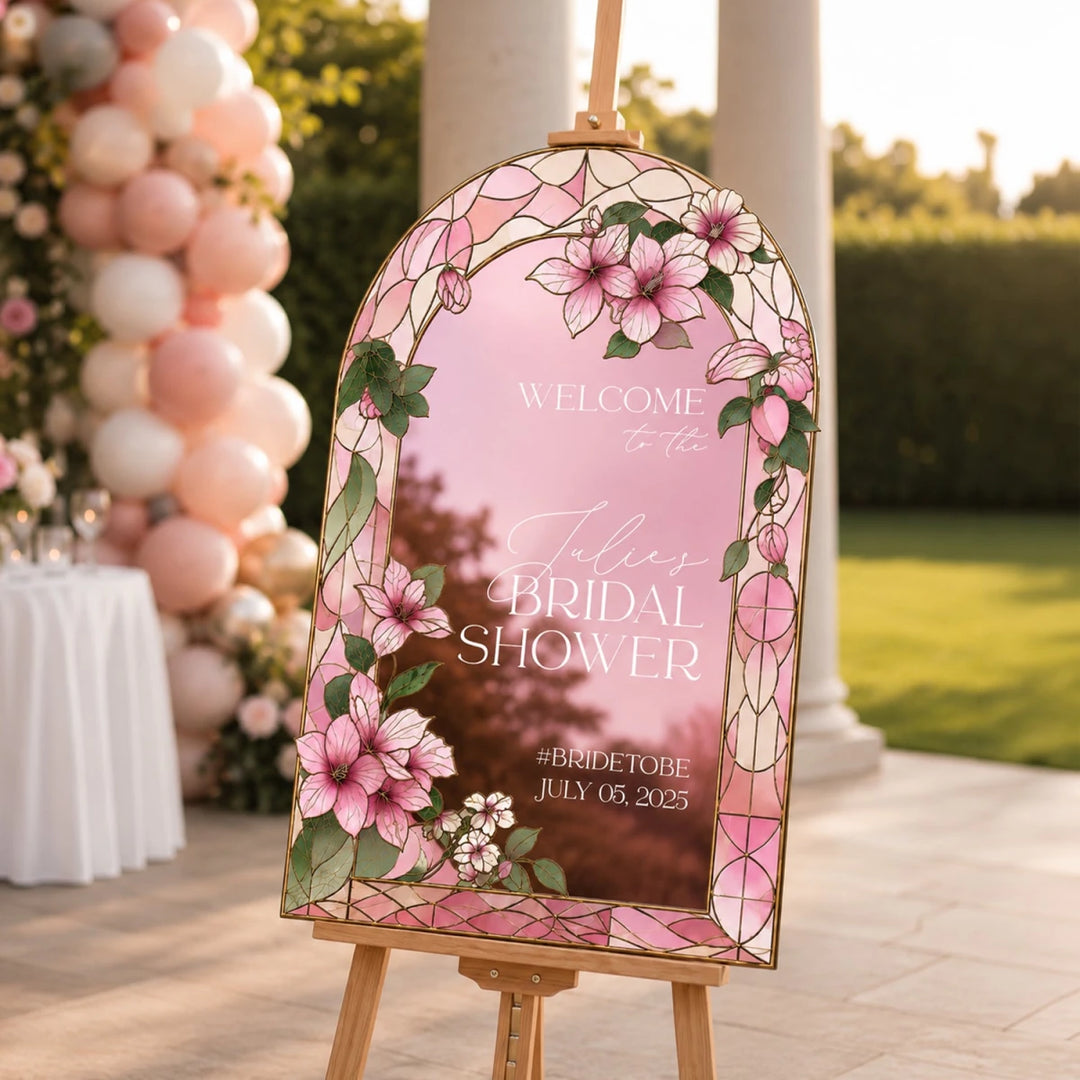 Cherry Blossom Bridal Shower Welcome Sign - SpeedyOrders