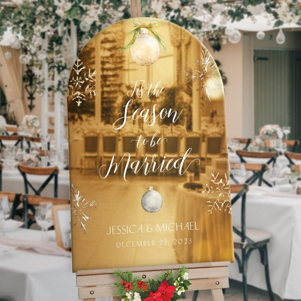 Christmas Gold Mirror Wedding Welcome Sign - SpeedyOrders