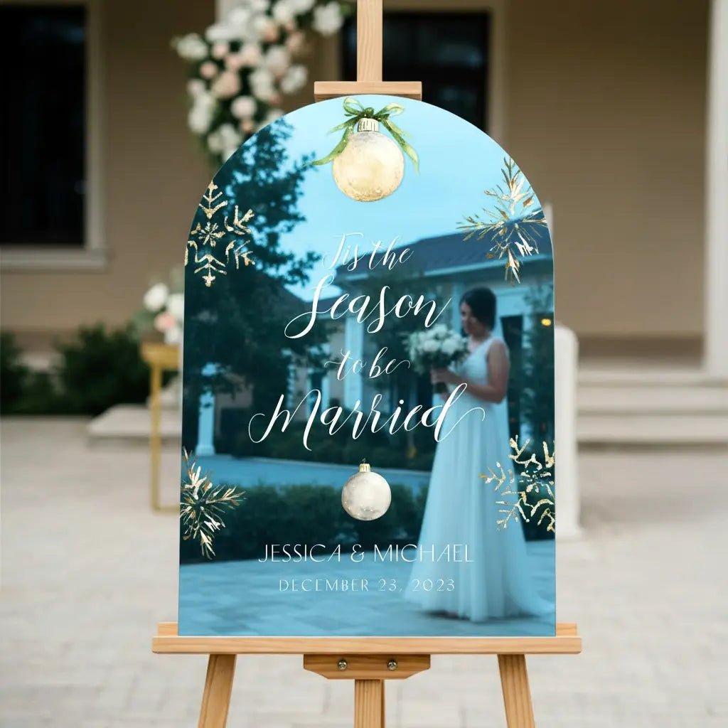 Christmas Gold Mirror Wedding Welcome Sign - SpeedyOrders