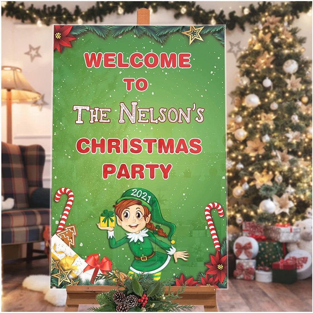 Christmas Party Elf Welcome Sign - SpeedyOrders