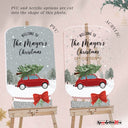 Christmas Tree Welcome Sign, Custom - Made Jolly Winter Xmas Welcome Decoration - SpeedyOrders