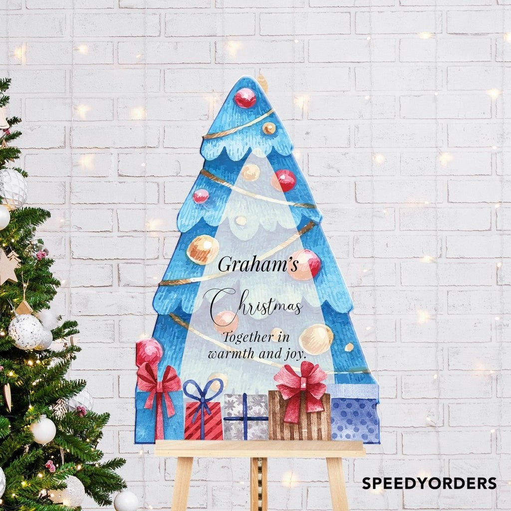 Christmas Tree Welcome Sign, Custom Xmas Welcome Sign - SpeedyOrders