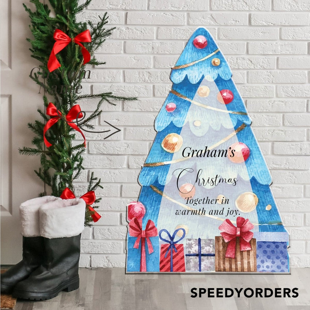 Christmas Tree Welcome Sign, Custom Xmas Welcome Sign - SpeedyOrders