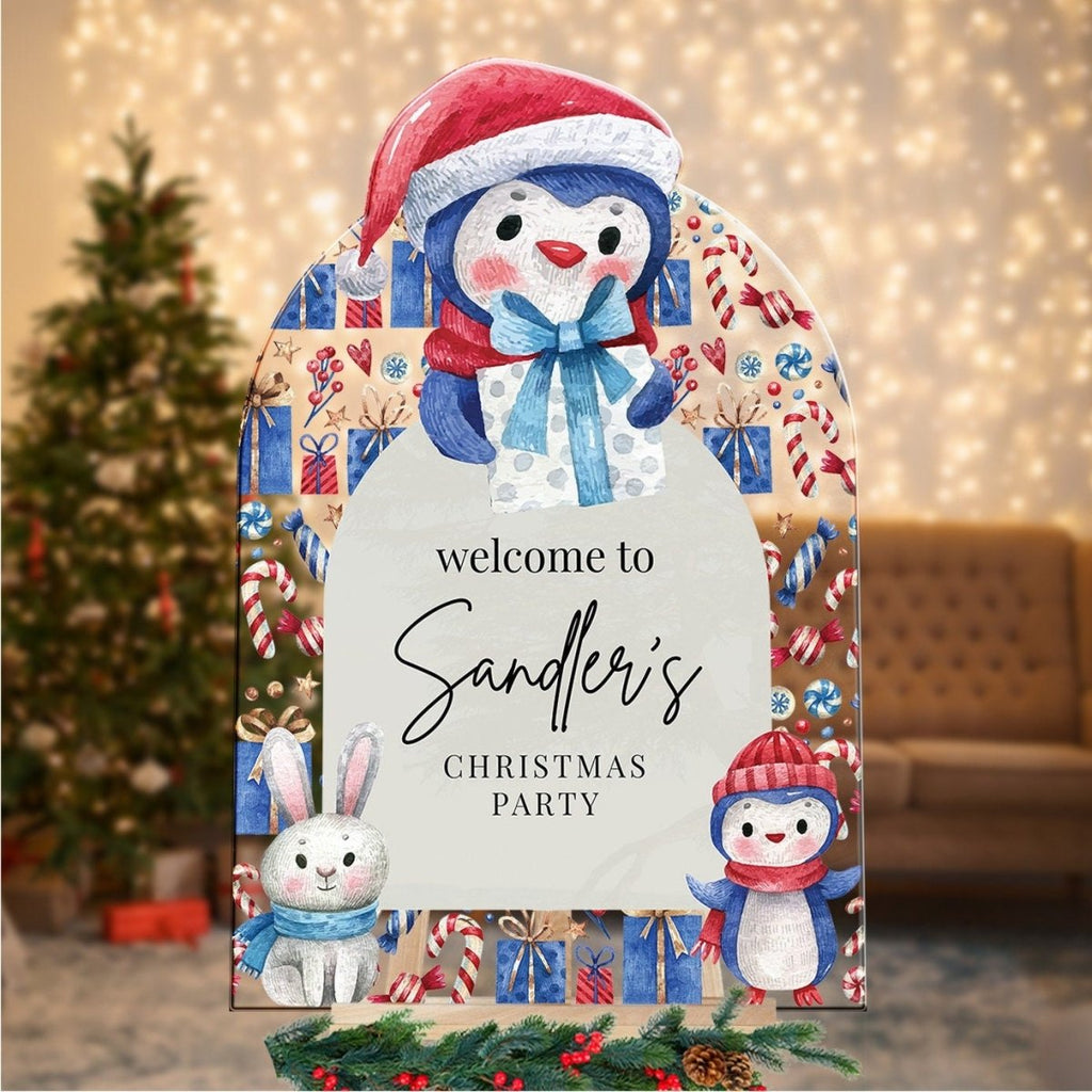 Christmas Welcome Sign, Custom Xmas Party Sign - SpeedyOrders